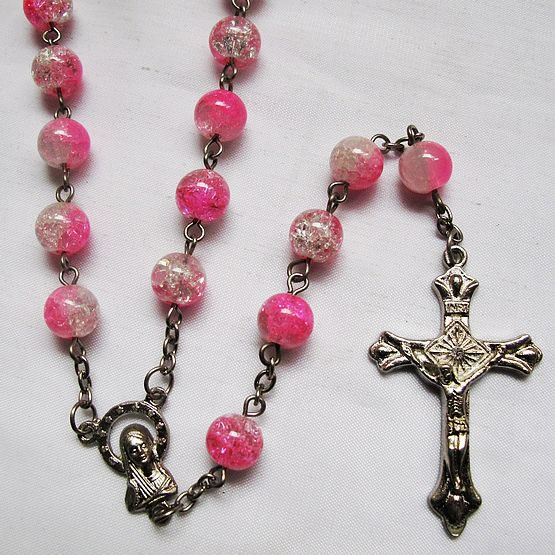galss beads rosary necklace,galss beads rosary