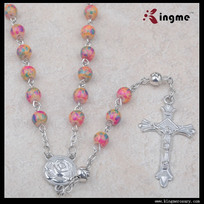 ,galss beads rosary