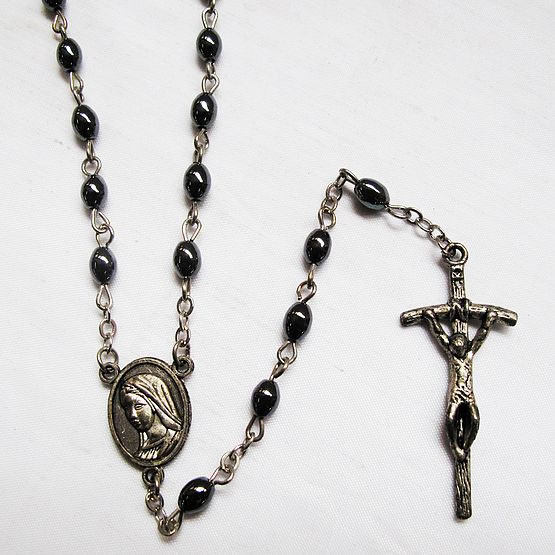 hematite beads rosary necklace,hematite beads rosary