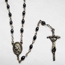hematite beads rosary necklace