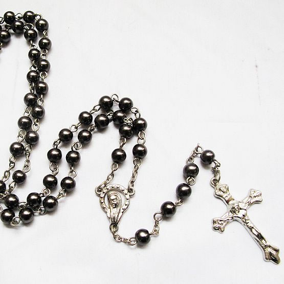 hematite beads rosary necklace,hematite beads rosary