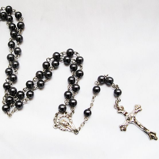hematite beads rosary necklace,hematite beads rosary