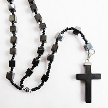 hematite beads rosary necklace