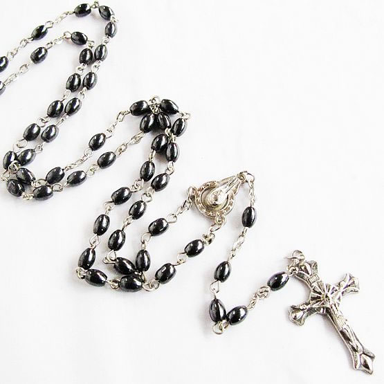 hematite beads rosary necklace,hematite beads rosary