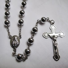 metal beads rosary necklace