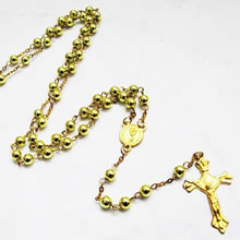 metal beads rosary necklace