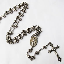 metal beads rosary necklace