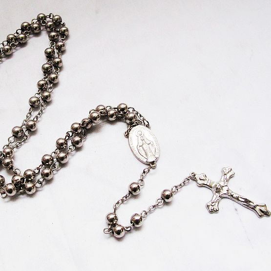 metal beads rosary necklace,metal beads rosary