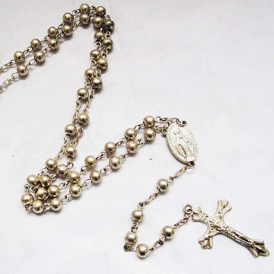 metal beads rosary necklace,metal beads rosary