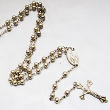 metal beads rosary necklace