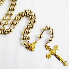 metal beads rosary necklace