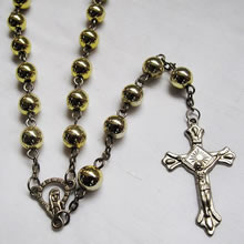 metal beads rosary necklace