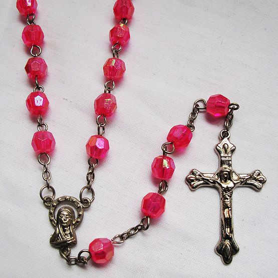 plastic beads rosary necklace,plastic beads rosary