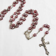 plastic beads rosary necklace