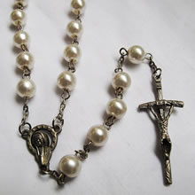 pearl beads rosary necklace