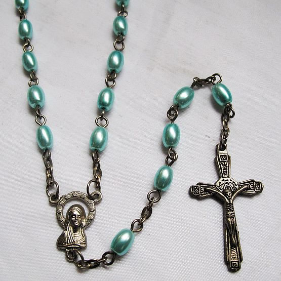 pearl beads rosary necklace,pearl beads rosary