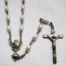 pearl beads rosary necklace