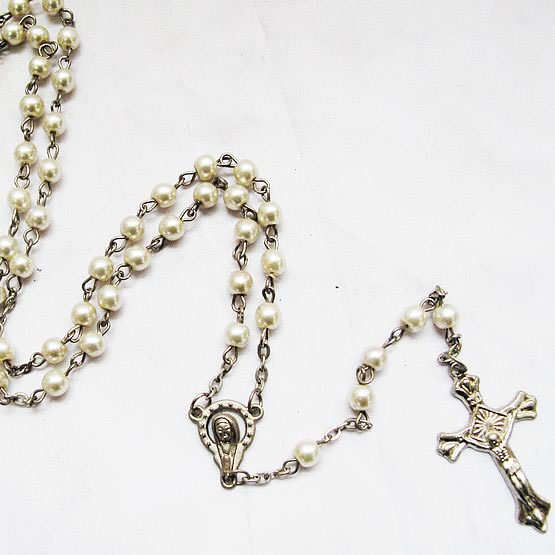 pearl beads rosary necklace,pearl beads rosary