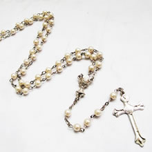 pearl beads rosary necklace