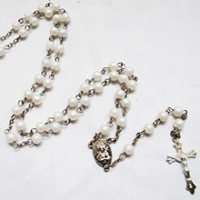 pearl beads rosary necklace
