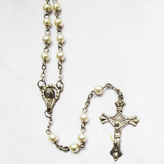 pearl beads rosary necklace,pearl beads rosary