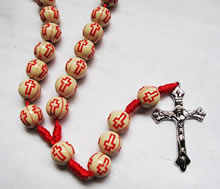wooden rosary necklace