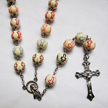 wooden rosary necklace