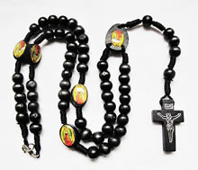 wooden rosary necklace