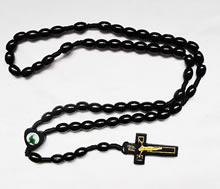 wooden rosary necklace