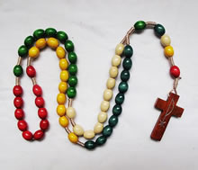 wooden rosary necklace