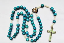 wooden rosary necklace