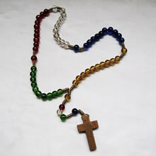 wooden rosary necklace