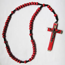 wooden rosary necklace