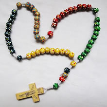 wooden rosary necklace
