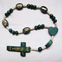 wooden rosary necklace