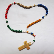 wooden rosary necklace