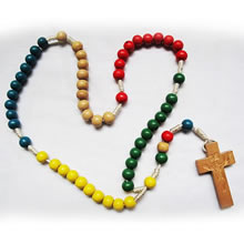 wooden rosary necklace