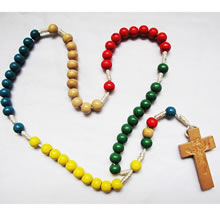 wooden rosary necklace