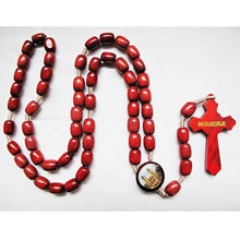 wooden rosary necklace