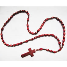 wooden rosary necklace