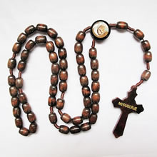 wooden rosary necklace