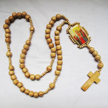 wooden rosary necklace