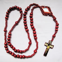 wooden rosary necklace