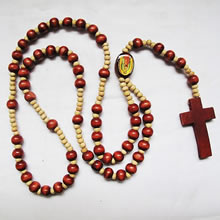 wooden rosary necklace