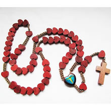 wooden rosary necklace