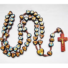 wooden rosary necklace