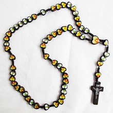 wooden rosary necklace