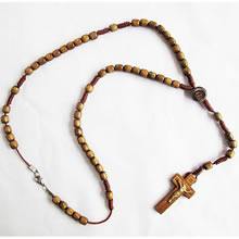 wooden rosary necklace