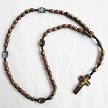 wooden rosary necklace