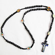 wooden rosary necklace